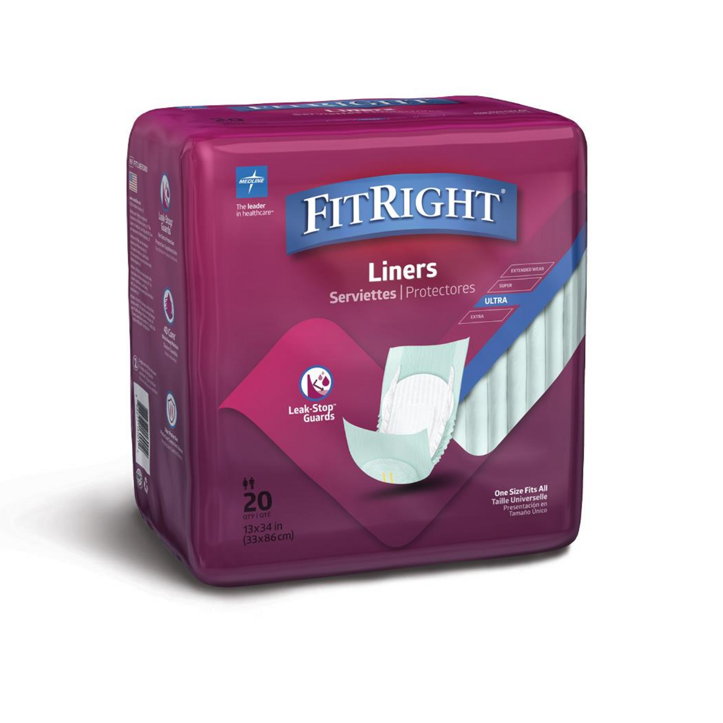 FitRight Incontinence Liners - 20 Count