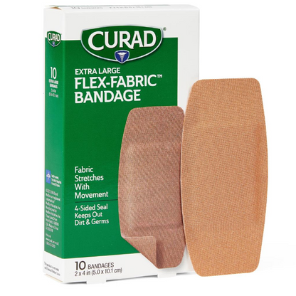 CURAD Flex-Fabric Bandages - Assorted Sizes, 100 Count