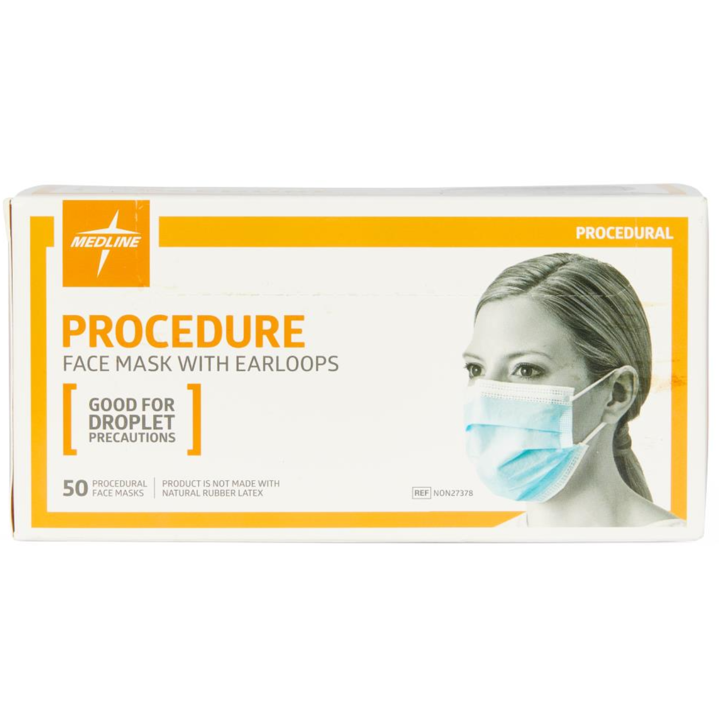 Medline ASTM Level 1 Procedure Face Mask with Ear Loops - 50 Count