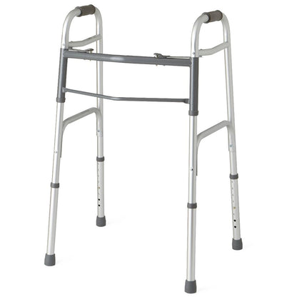 Medline Two-Button Folding Walkers without Wheels