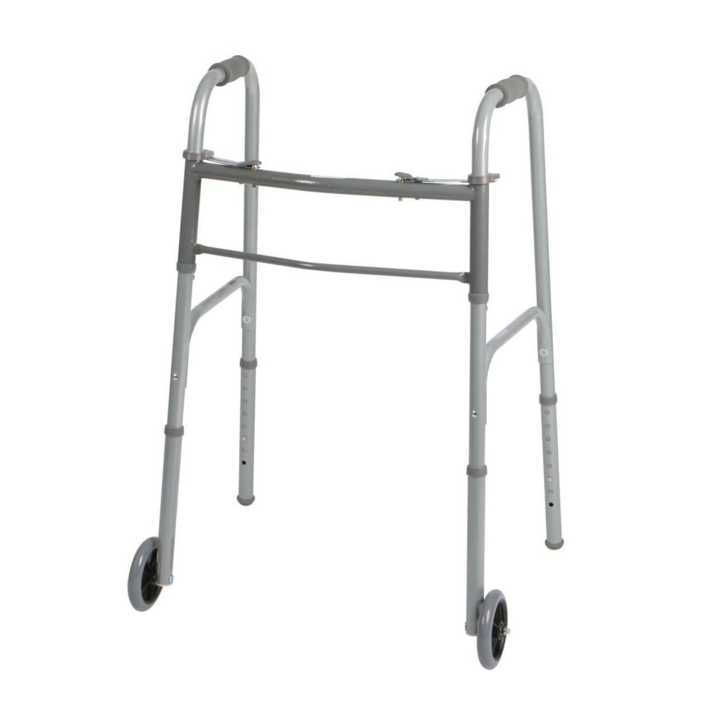 Two-Button Folding Walker with 5" Wheels