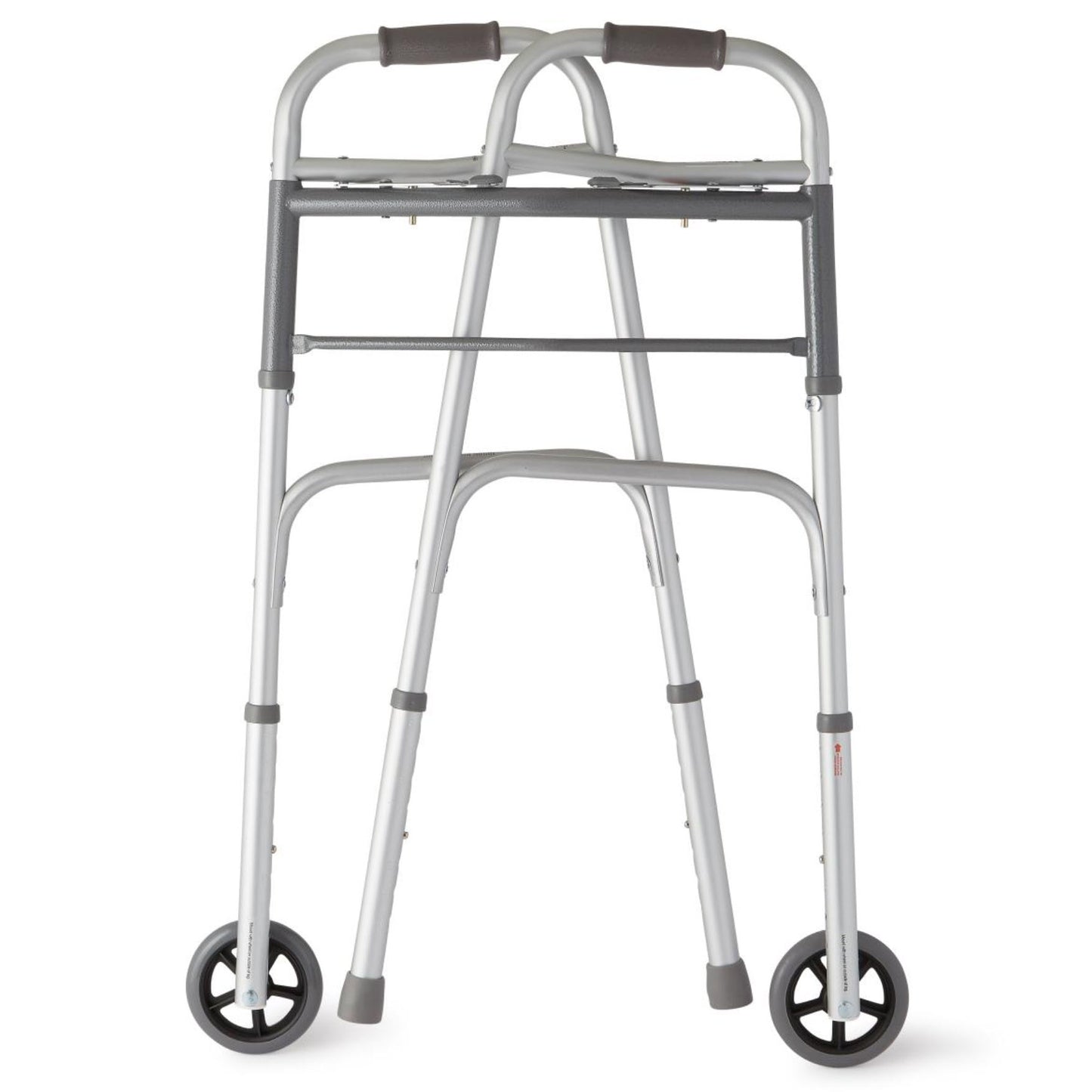 Two-Button Folding Walker with 5" Wheels