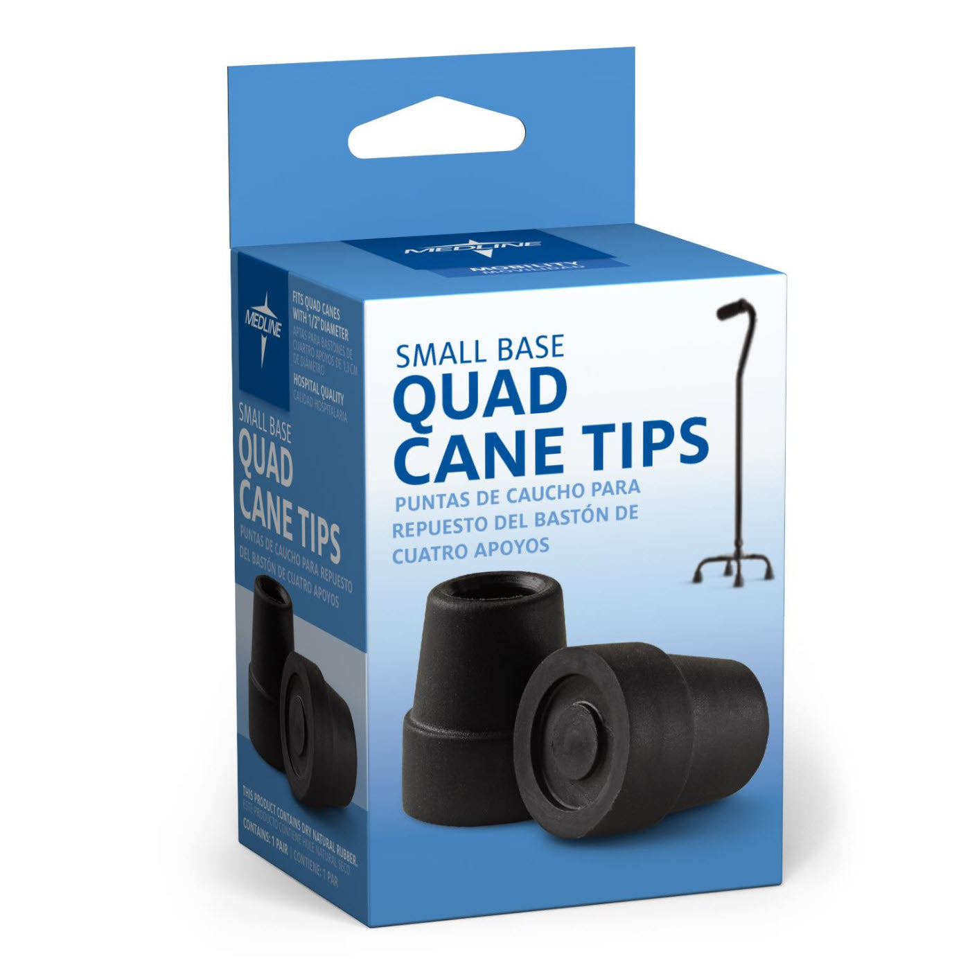 Medline Quad Cane Tips - 1/2"