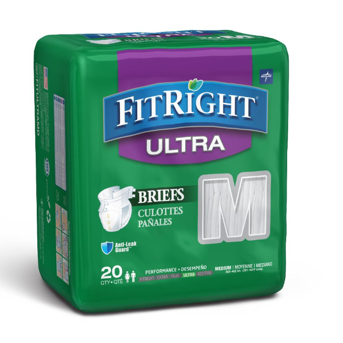 FitRight Ultra Incontinence Briefs - 20 Count